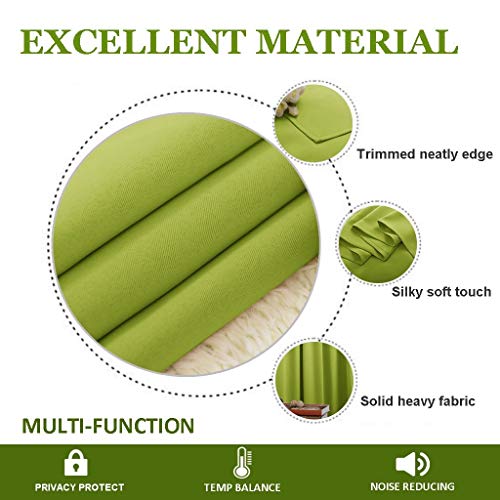 image for NICETOWN Green Blackout Draperies Curtains - Thermal Insulated Solid R