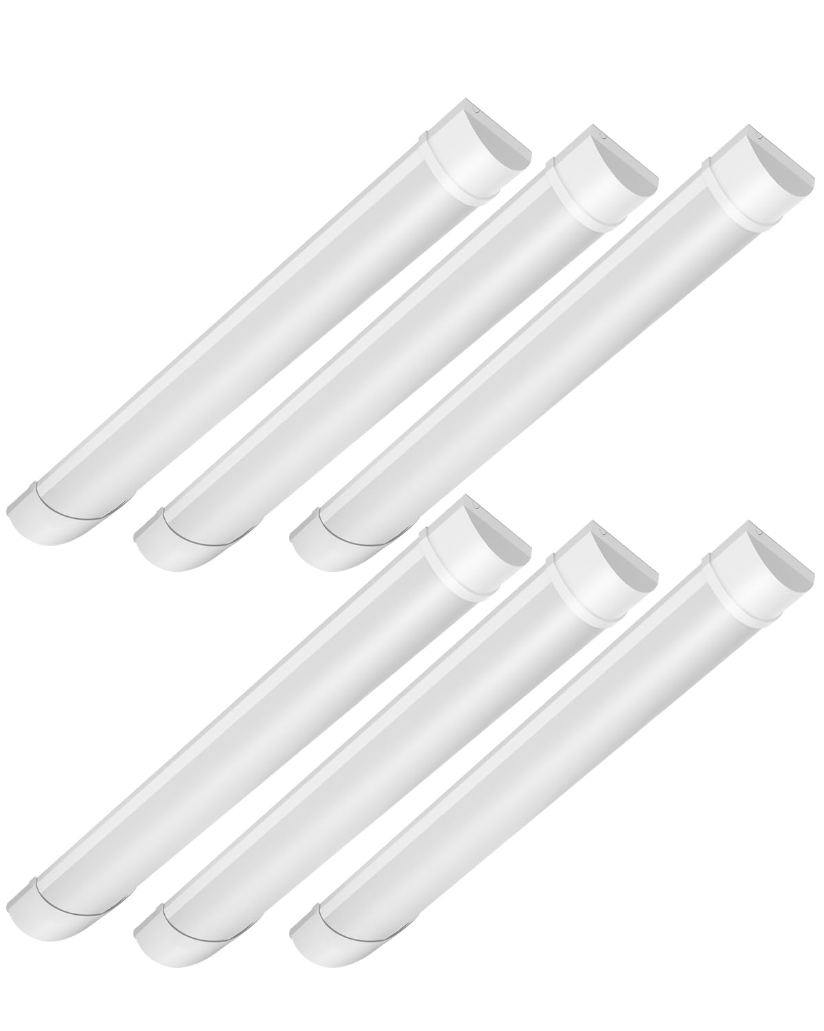 Bellanny 6 Pack 40W LED Batten Light, 4ft 120cm 4800LM 6500K Cool White LED Tube Light, Low Profile Wall or Ceiling Surface Mounted Fitting for Ceiling of Home, Office, Workshop & Garage Lighting