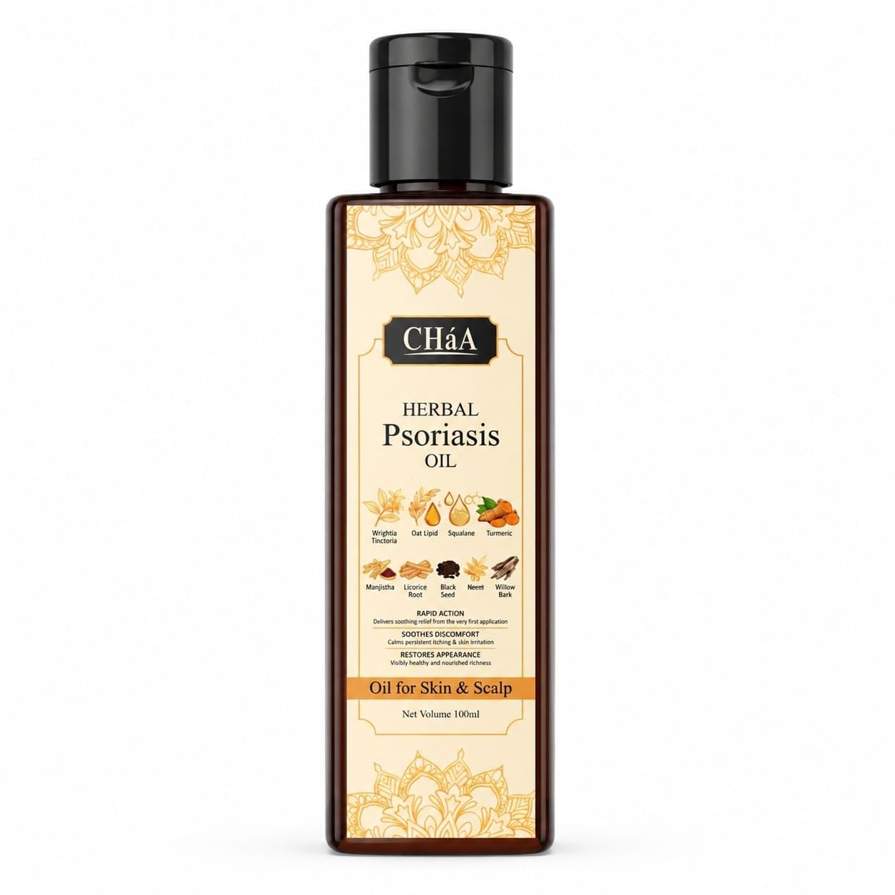 CHàA Psoriasis & Eczema Relief Oil – Herbal Formula for Itchy Skin, Scalp & Body – Natural Virgin Coconut oil,Manjistha,Argan oil Treatment for Plaque, Seborrheic Dermatitis & Dryness – 200ml-picture-26