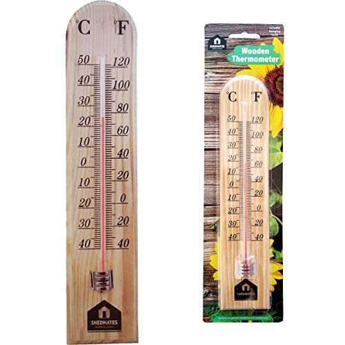 Large Wooden Thermometer for Indoor or Outdoor use Home Garden Shed Garage NEW