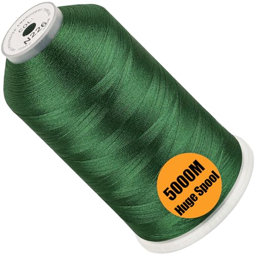 Image of New brothread - Single Huge Spool 5000M Each Polyester Embroidery Machine Thread 40WT for Commercial and Domestic Machines - Green(Janome Color)