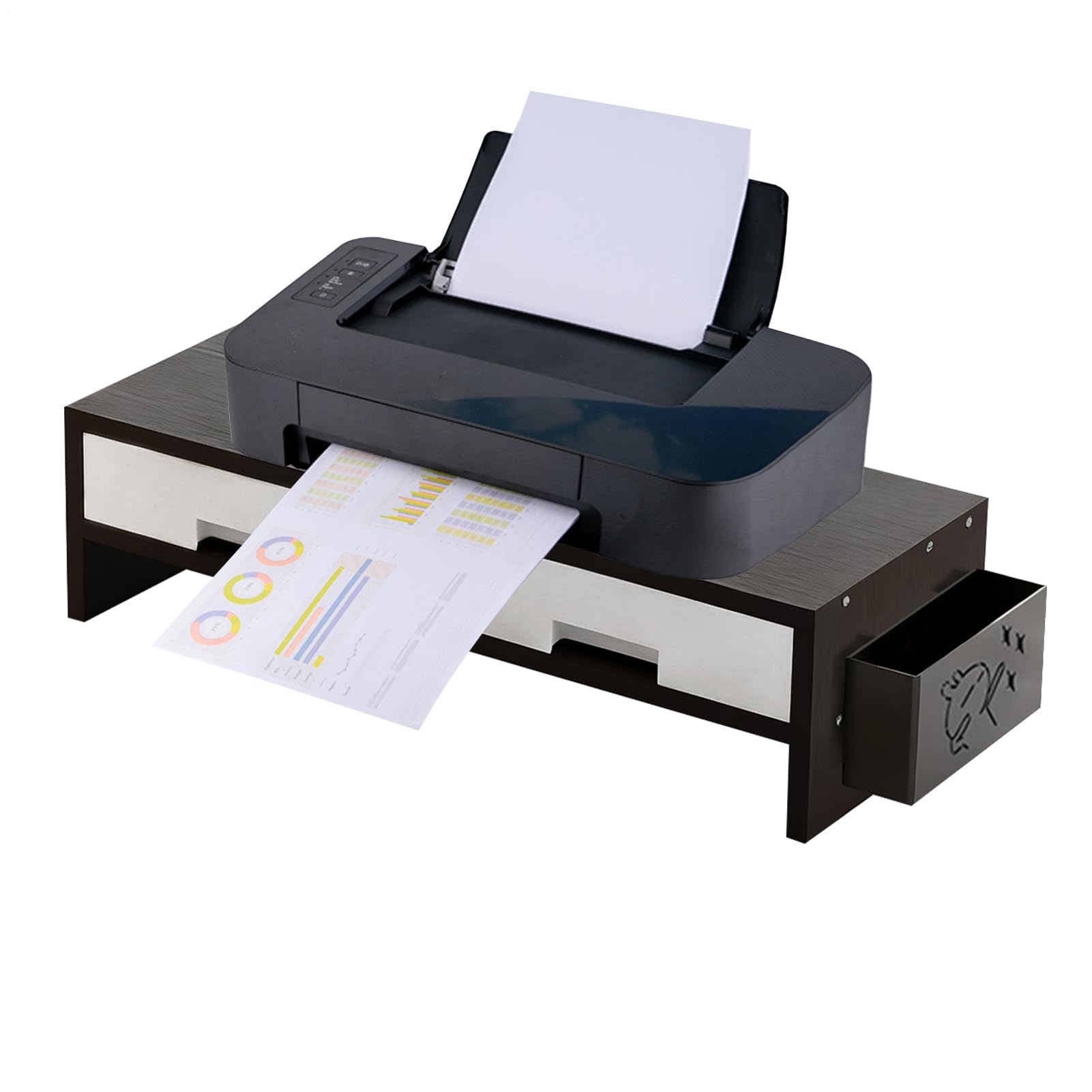 Supporto Per Monitor Da Scrivania - Organizer Ergonomico A Doppio Cassetto, Piattaforma Di Visualizzazione Del Computer Rialzata, Accessorio Multifunzionale Per L'area Di Lavoro | Organizzazione Deskt
