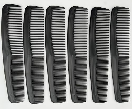 Set de Peines de Pelo de Plástico Negro de 8 Pulgadas x6 miniatura 1