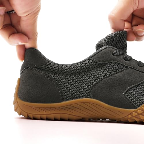 Image of Men's Barefoot Shoes Slip On Walking Tennis Sneakers for Men Zero Drop Sole Minimalist Running Shoe Darkweight Gym Workout Casual Fitness Dark Gray C US 6.5