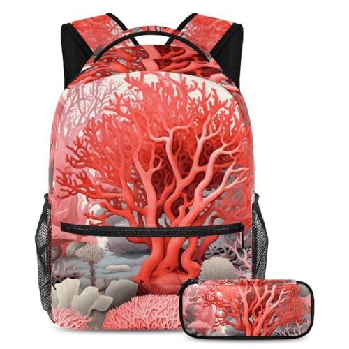 Sac à dos coraux de mer profonde esthétique idéal pour le lycée et les sorties