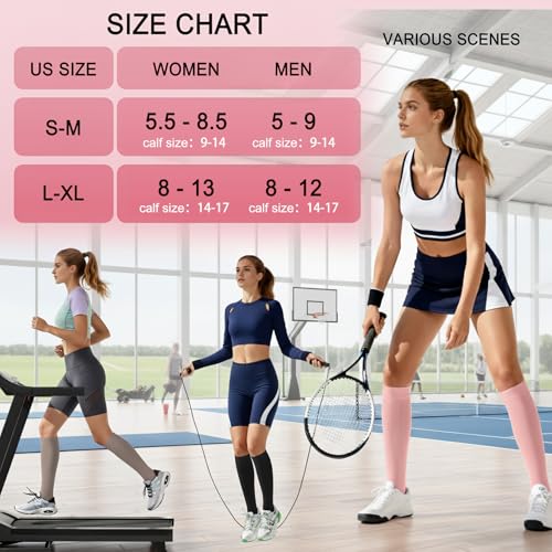 Image of Iseasoo 4 Pairs Compression Socks for Women Circulation-Best Support for Nurses,Running,Athletic,Travel