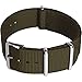 Produktbild CampTeck U6951 - Nylon Ersatz Uhrenarmband Militär Uhrband (Breite 18|20|22|24mm) mit Verschlussschnalle aus rostfreiem Stahl für Spring Bar Uhren - Olivgrün - 22mm