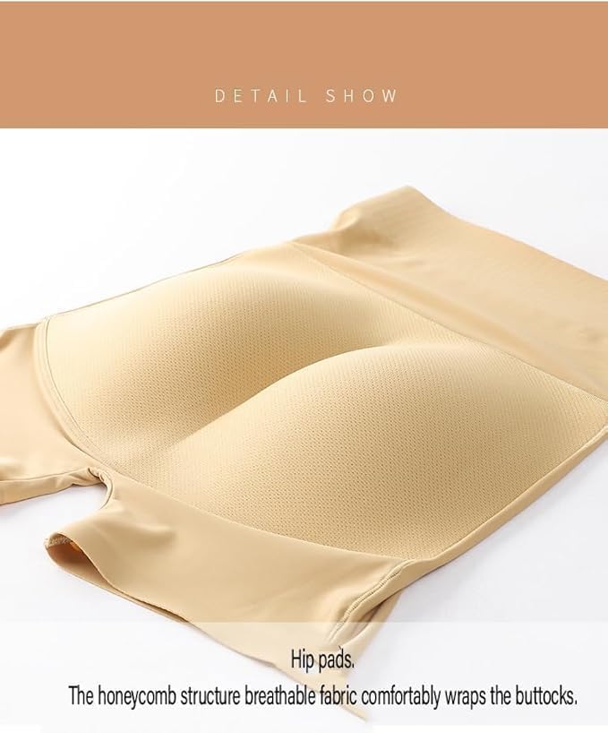Pitrukrupa Enterprise Butt Lifter Padded Panties,Butt Hip Enhancer Padded Nylon and Spandex Push Up Panties Inbuilt Non Remove Sponge Pads Men Women Unisex (Beige, Large) - Image 7 thumbnail
