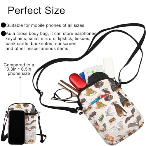 G2TUP Bats Crossbody Bag Bat Lover Gift Bat Species Gifts Night Bat Shoulder Bag Vampire Bat Gift Bat Themed Gifts3