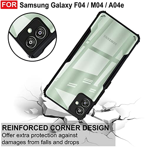Image of Zapcase Back Case Cover for Samsung Galaxy M04 / A04e | Compatible for Samsung Galaxy M04 / A04e Back Cover | Clear Case with Camera Protection | (TPU + PC | Matte Black)