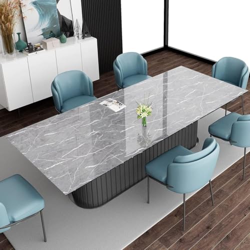 Image of Kitchen Cabinets Marble Wallpaper Roll for Home & Kitchen Decor - Oil Proof Waterproof Self Adhesive Wall Paper Sticker for Floor Tiles, Countertop, Cupboard, Drawer (60 * 200 cm) (Grey, 1)