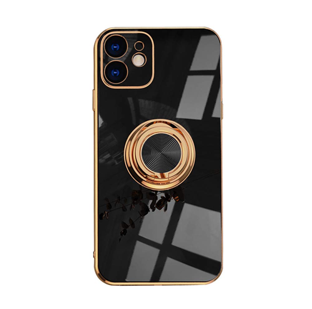 Jacyren Custodia Con Anello Magnetico Per IPhone 11/11 Pro/11 Pro Max - TPU Trasparente Sottile, Supporto 360° - Nero - 3
