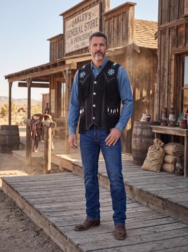 Image of Men's Western Suede Leather Vest