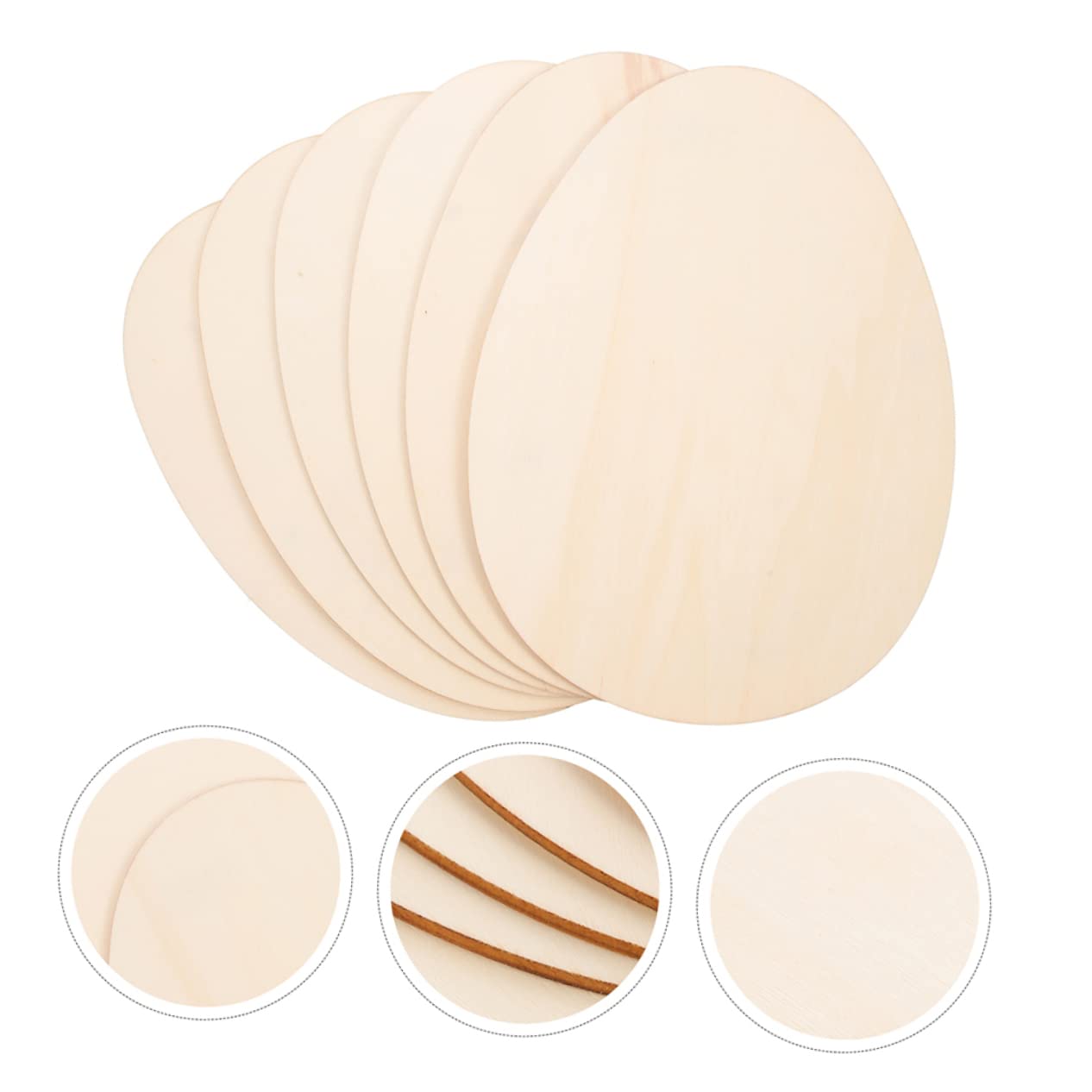 12 Stück Unlackierte Holz Ostereier Diy Holzschnitt für Bastelprojekte Blanko Holzscheiben zum Bemalen Frühlingsdekoration für Bastelfans