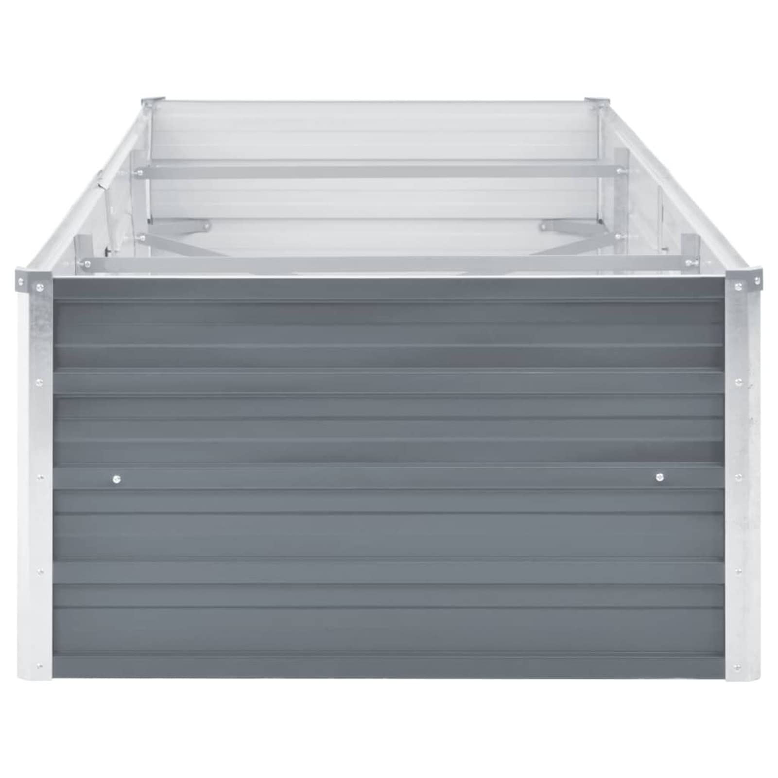 Arriate, Mesa De Cultivo, Huerto Domestico, Cultivo De Plantas Aromaticas, Arriate De Jardín, de jardín de Acero galvanizado Gris 240x80x45 cm