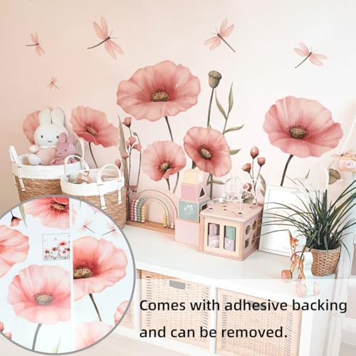Vinilos decorativos mural floral libélula 2 piezas miniatura 7