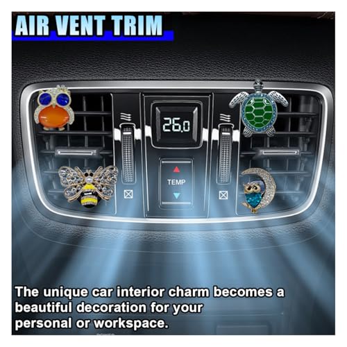 Image of 3PCS Bling Bee Car Dashboard Air Vent Trim Clips, Crystal Rhinestone Vent Clips, Car Aromatherapy Diffuser Decoration Clip, Auto Interior Accessories for Women (4PCS)