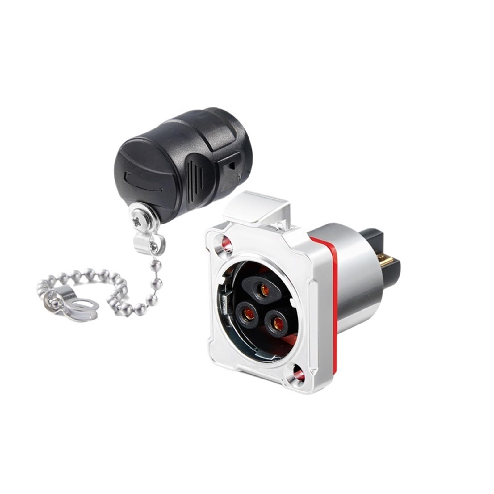 QAZXSEMUI Solder type 25A BD24 aviation plug and socket 3-pin snap-on power industrial connector(Metal female base)