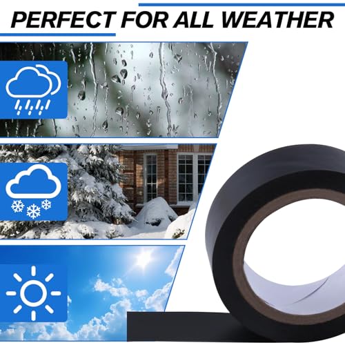 Image of 10 Rolls Electrical Tape,Black & White,3 /4 in x 66ft Electrical Tape Waterproof,PVC Electrical Insulating Tape for All Weather Wire Tape Electrical with Electrician Scissors,General Purpose