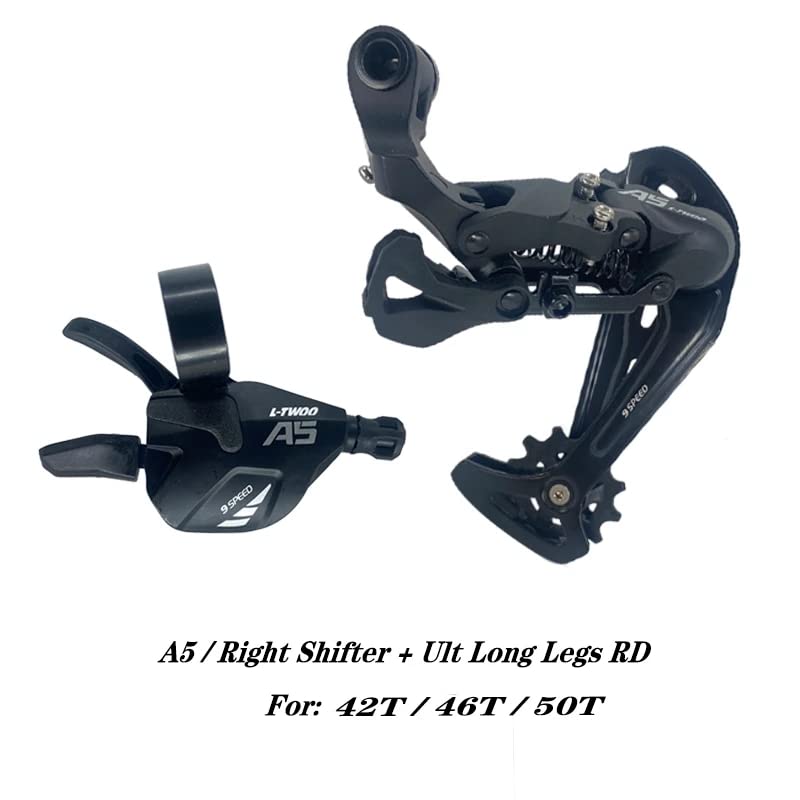 ETomey Fahrrad Schaltwerk A5 1X9 9-Fach Schaltwerke Trigger Groupset 9s 9v Schalthebel 9-Fach Schaltwerkschalter kompatibel Schaltwerke (Color : 9S ULT-Long RD)