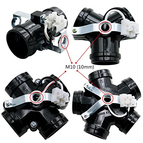 Miniatura 6 de Paquete de 2 enchufes negros de repuesto, base media, portalámparas incandescente fenólico multiracimo, sin llave con soporte superior e inferior