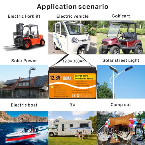 Image of 12V 100Ah LiFePO4 Lithium Battery, Group 31 Lithium Iron Phosphate 8000+ Deep Cycles 10-Year Lifespan 100A BMS Low Temperature for Trolling Motor, RVs, Solar, Home (12V 100Ah Battery)