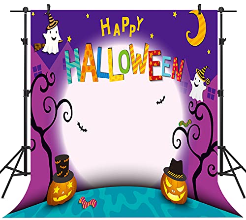 Get Special Price OUYIDA Halloween Theme Backdrop Horror Pumpkin Lantern Photography Background Cartoon Halloween Photo Decoration Happy Halloween Party Decorations Cake Table Banner 8X8FT TP313D