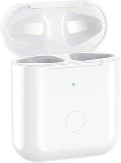 Wireless Charging Case Compatible with AirPods 1/2 Generation, Wireless Air Pods 2nd Charging Case Replacement, Support Pairing and Sync, Without Earbuds(White for AirPods 1/2)