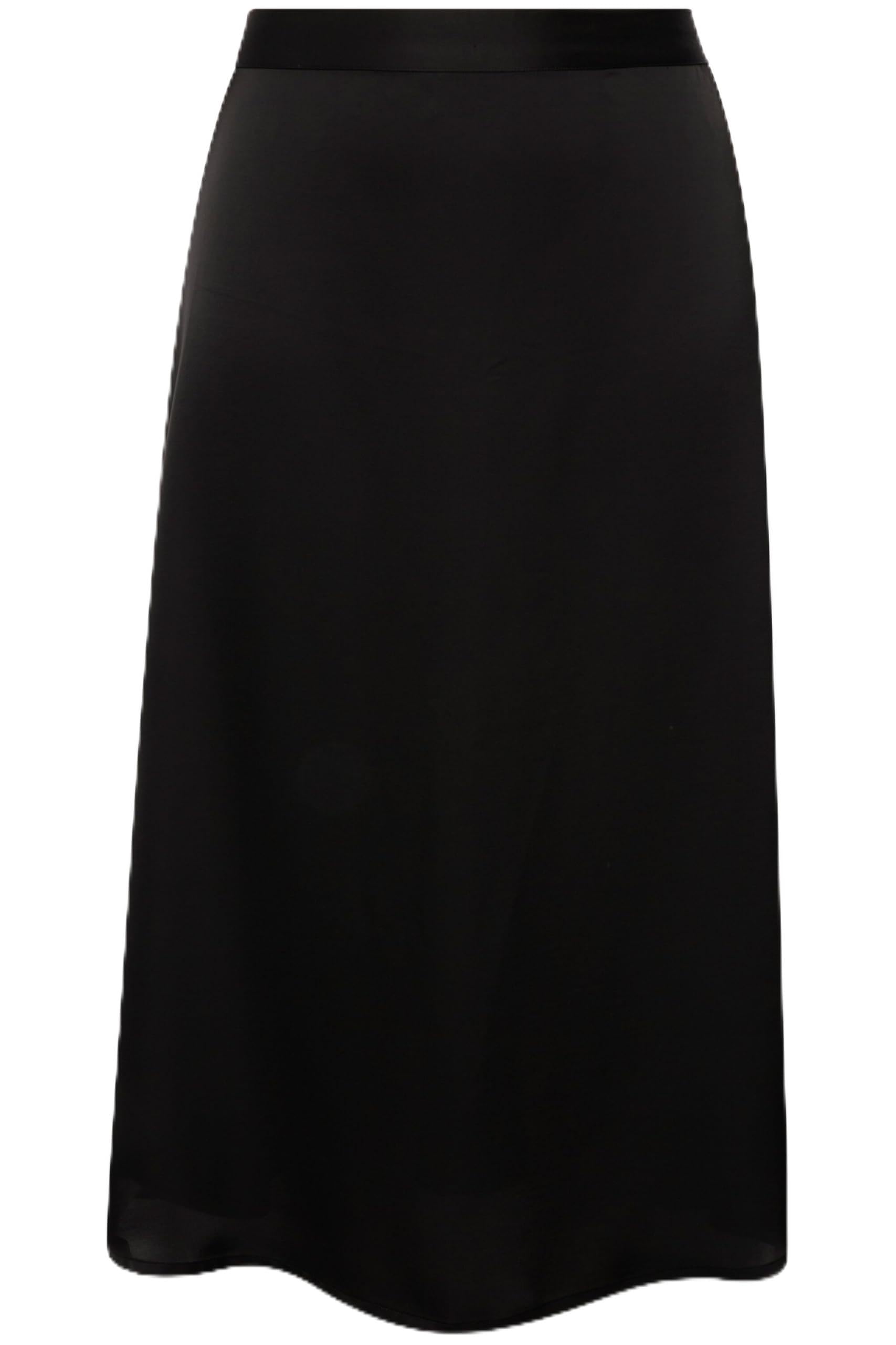 Ulla Popken Damen große Größen Übergrößen Plus Size Satin-Midirock, A-Linie, Komfortbund 822534