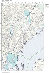Amazon.com: Working Maps Zip Code Wall Map of New Rochelle, NY Zip Code ...