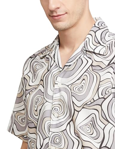 Image of Spykar Men's Relaxed Fit N /A Half Sleeve Printed Casual Shirts
