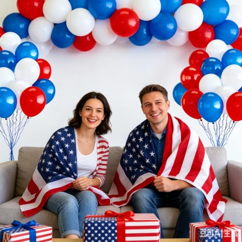 Image of Patriotic Balloons Red White and Blue,70 Packs Premium Latex Balloons for 4th of July, Memorial Day, Flag Day, Veterans Day, Labor Day Party Decorations