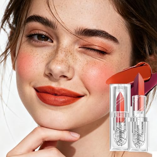 Image of Depuplum Burgundy Lipstick Matte Orange Lipstick Ombre Lipsticks