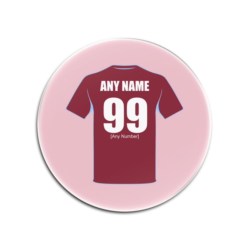 UNIGIFT Personalised Gift - Burnley Glass Round Coasters (Football Club Design Theme, Colour Options) - Any Name/Message on Your Unique Mat Pad - The Clarets — image 1