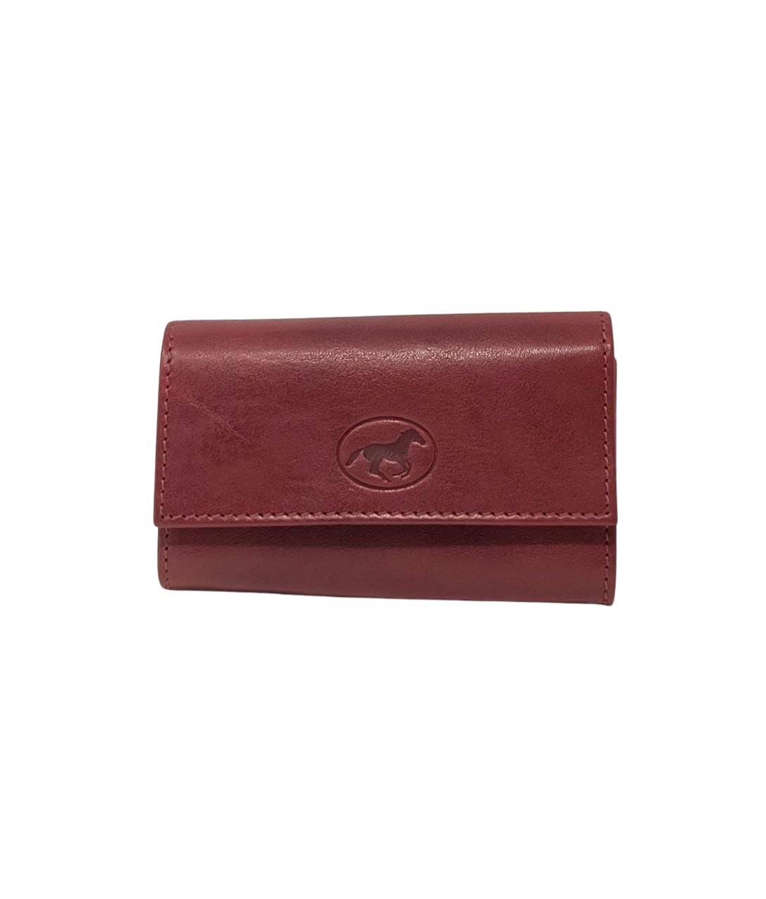 Mauro Pelletteria Portachiavi pelle uomo chiuso 12 ganci, Astuccio Portachiavi doppio scomparto, in vera pelle Made in Italy, (Rosso)