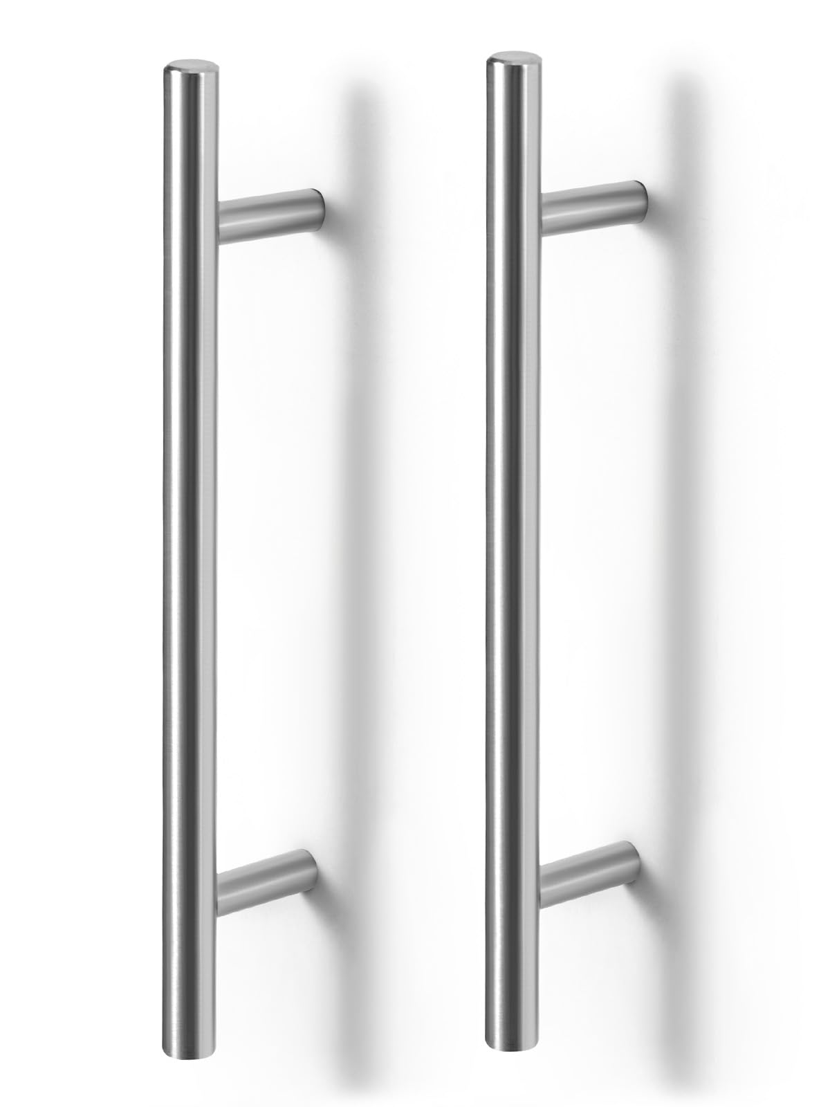 Youyijia 10 Pack Kitchen Door Handles, Silver Stainless Steel Cabinet & Wardrobe Handles (10, 96mm)