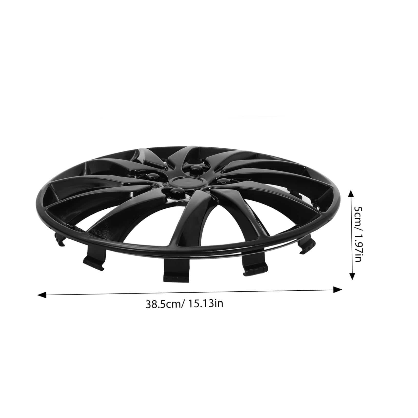 Gatuida Enjoliveur de Roue Voiture 14 Pouces Noir, Couvercle de Moyeu Unique, Accessoire Automobile Protection Jante Acier, Remplacement Enjoliveur Perdu, Usage Voiture Tous Modèles