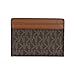 Michael Kors Reed Large Card Holder Wallet MK Signature Logo Leather (Brown MK)