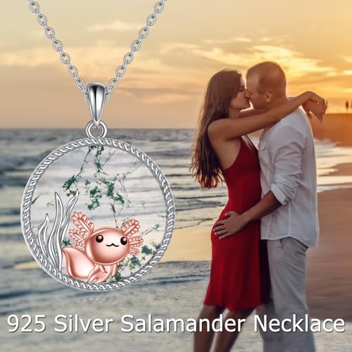 TIGER RIDER Heart Necklace for Women 925 Sterling Silver Axolotl/Cat/Bear Jewelry Gifts3
