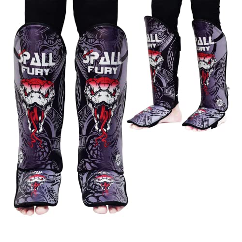 MMA Shin Instep Pad Kick Thai Pad Kick Boxing Guard Protector Leg Foot Guard(Grey Black-XL)