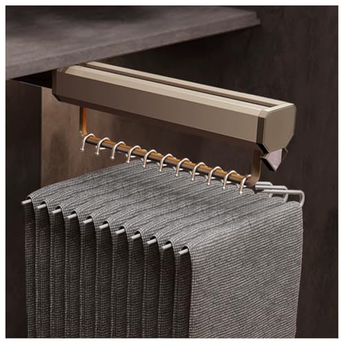 クローゼット用引き出し式パンツラック、洗濯機上収納式ハンガー、耐荷重35kg(480mm)