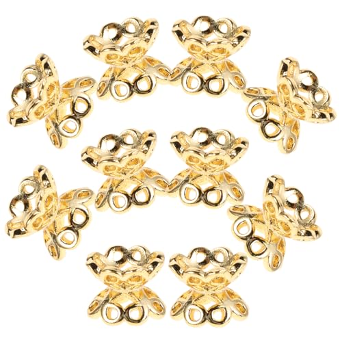 minkissy 10Pcs Double Sided Bead Caps for DIY Jewelry Making Hollow Design Spacer Beads for Bracelets and Necklaces Versatile Craft Supplies for Creative Projects