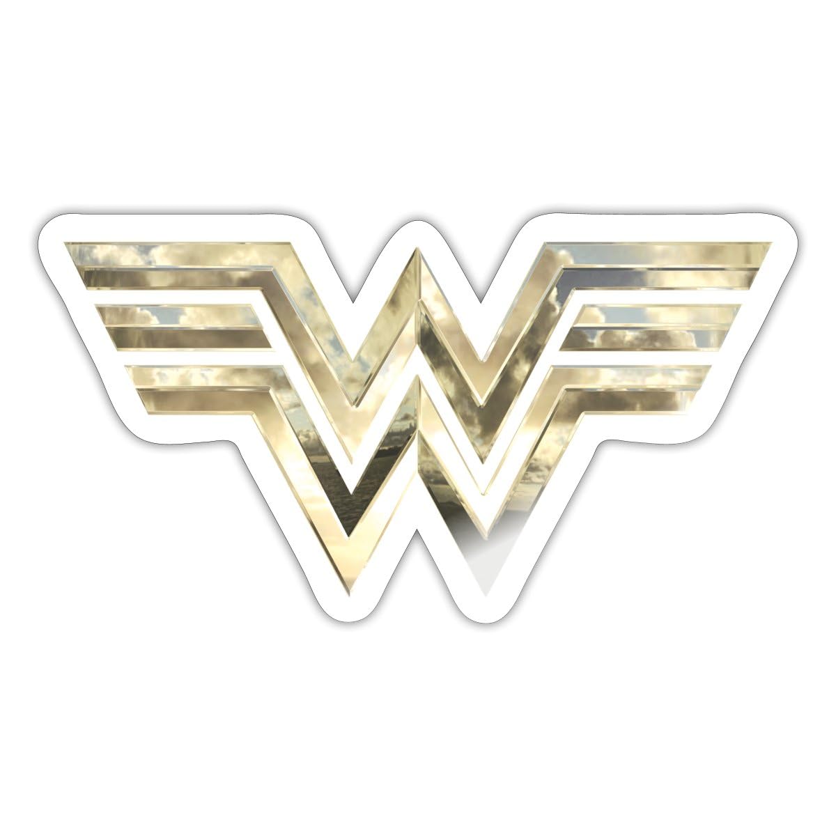 Spreadshirt Wonder Woman 1984 Classic Logo Gold Sticker Size S (10 x 10 cm), 10 x 10 cm, White Glossy โ image 1