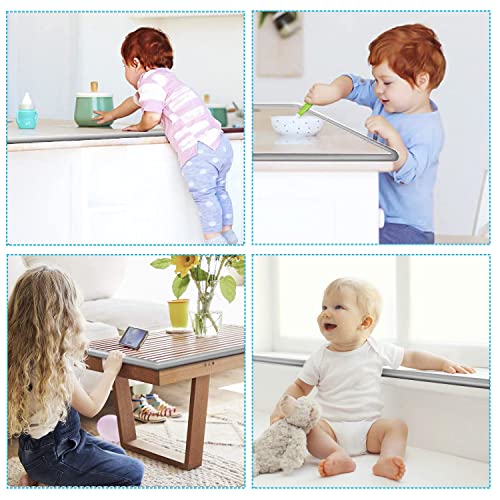 Image of SYGA Baby Safety Strip Furniture Edge Guard Cushion Corner Cover 2 Meter 6.5 feet Tape Infant Bump Protector (Grey)