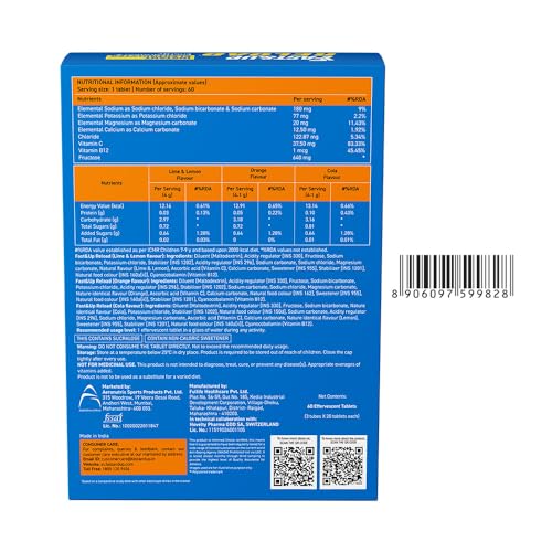 Image of Fast&Up Reload (15 Liters) - (Orange, Lime &Lemon & Cola)- Low Sugar energy drink for Instant Hydration - Effervescent Tablets with all 5 Essential Electrolytes + Added Vitamins.