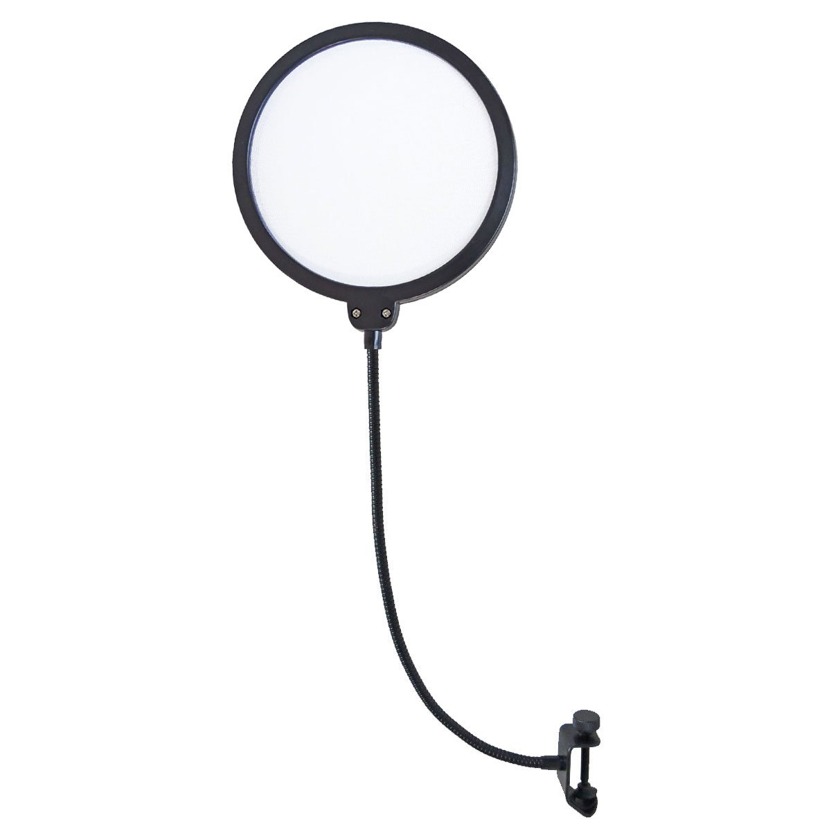 keepdrum Mikrofonständer mit Galgen Schwarz + Popschutz Popfilter Weiss
