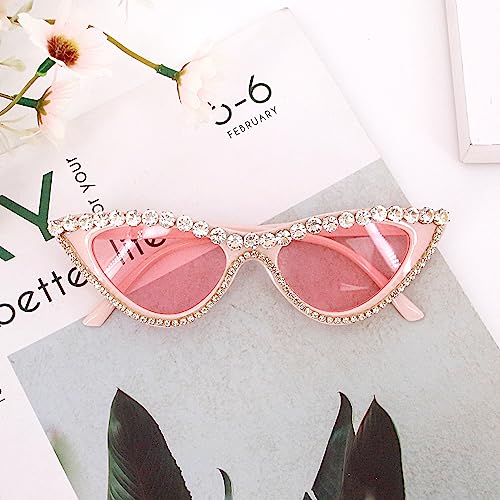 Naimo Sparkling Crystal Cat Eye Sunglasses UV Protection Rhinestone Sunglasses4