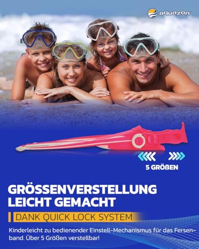 Foto von AQUAZON Style Verstellbare Flossen, Schnorchelflossen, Taucherflossen, Schwimmflossen für Kinder und Erwachsene zum Schnorcheln, Schwimmen, Farbe:pink, Größe:32/37