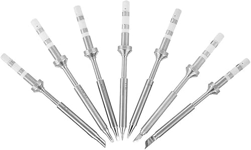 Miniatura 6 de 7 Tipos Mini Punta de Soldador de Acero Inoxidable Reemplazo para TS100 Kit de Soldador Portátil al Aire Libre (7pcs Puntas de Soldadura)