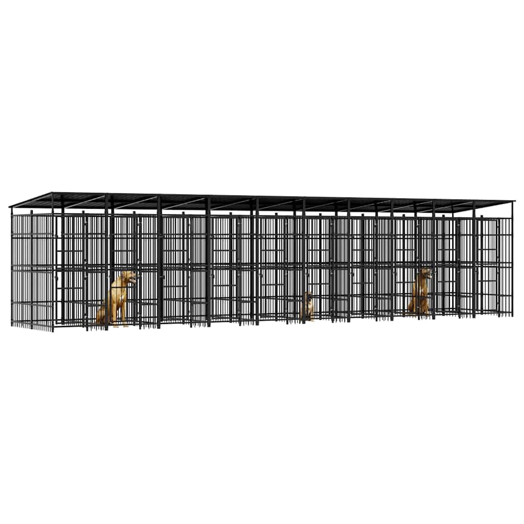 Cuccia per cani con tetto in acciaio, 18,43 m²